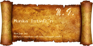 Munka István névjegykártya